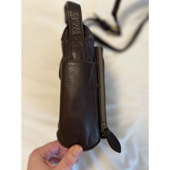 Vtg Fossil 1954 Crossbody Genuine Leather Bag Purse Messenger Dark Brown 75082 - Picture 15 of 16